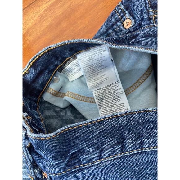 Men Levi's Strauss 505 Straight Fit cotton medium wash denim blue jeans 35x30 - Picture 5 of 5